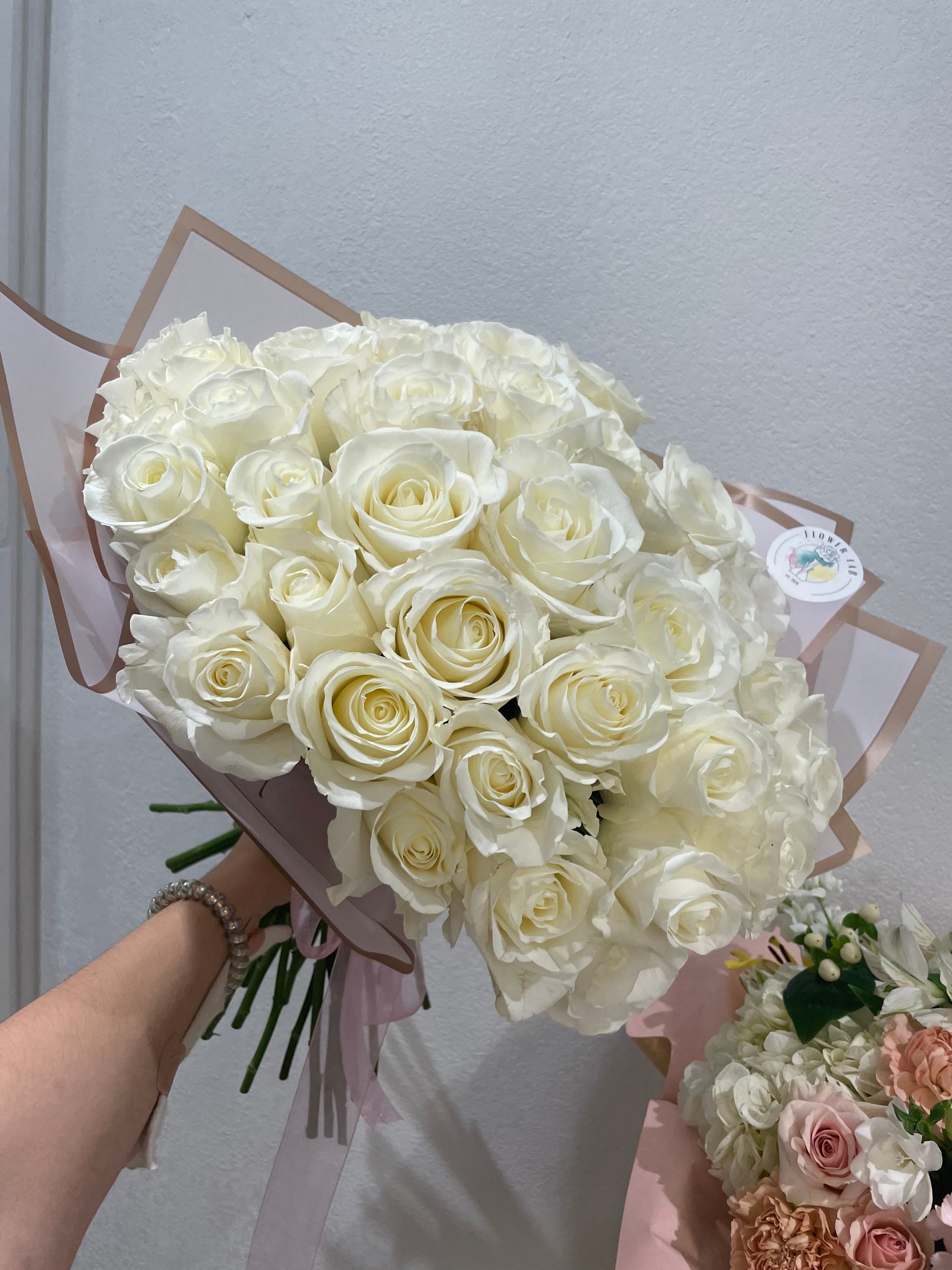 Pure Elegance White Rose Bouquet