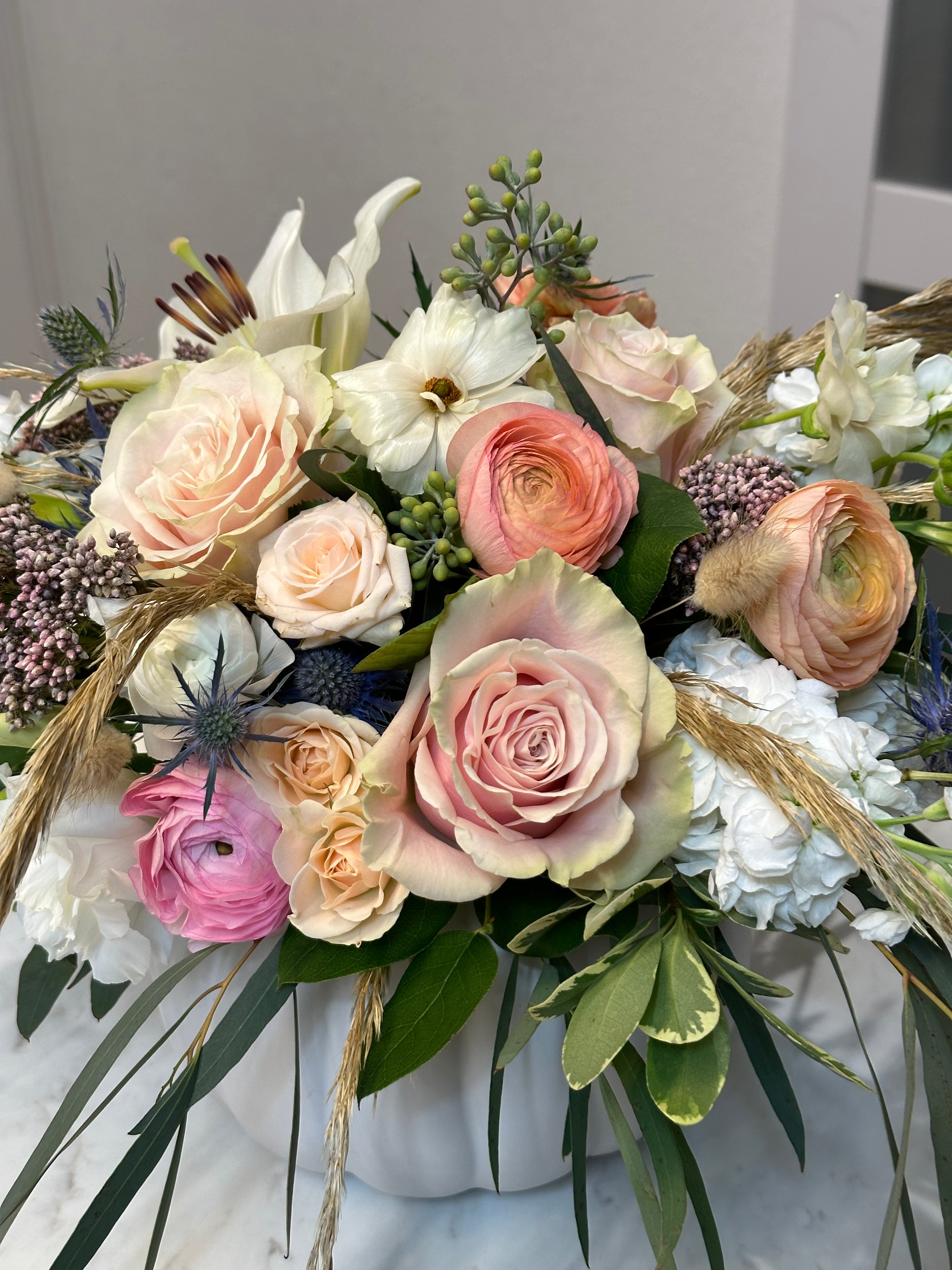 Seasonal Ceramic Pumpkin Centerpiece