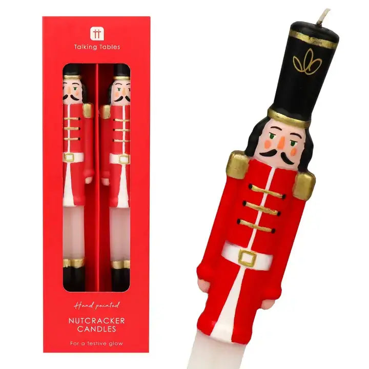 Talking Tables USA - Nutcracker Christmas Candles | 2 Pack | Christmas Decor |