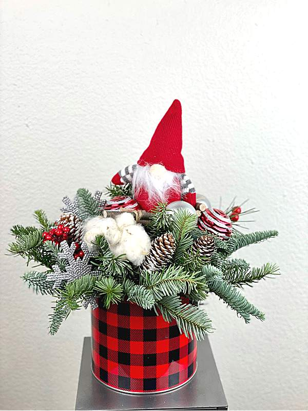 Hanging out with my "Gnomies"-Flower Lab-Center Piece,centerpiece,Christmas,Christmas Centerpiece,Christmas Holiday,holiday,Holiday Center Peace,Holiday Center piece,Holiday Centerpiece,perfect holiday gift,small holiday gift