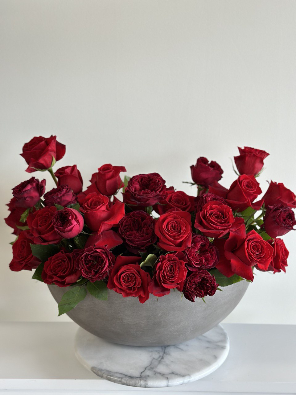 Simply, I Love You - Red Rose Arrangement in Concrete Vase