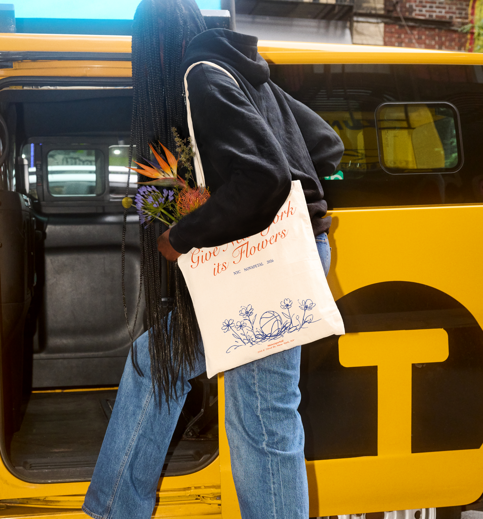 City in Bloom Cotton Tote — NYC