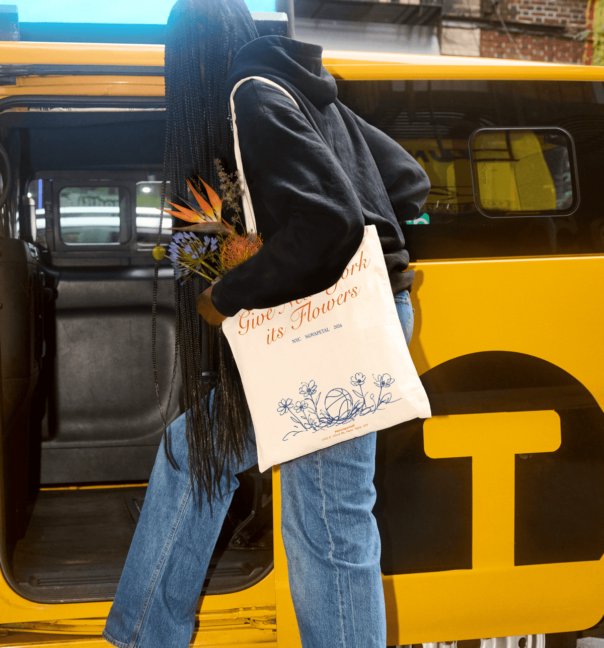 City in Bloom Cotton Tote — NYC
