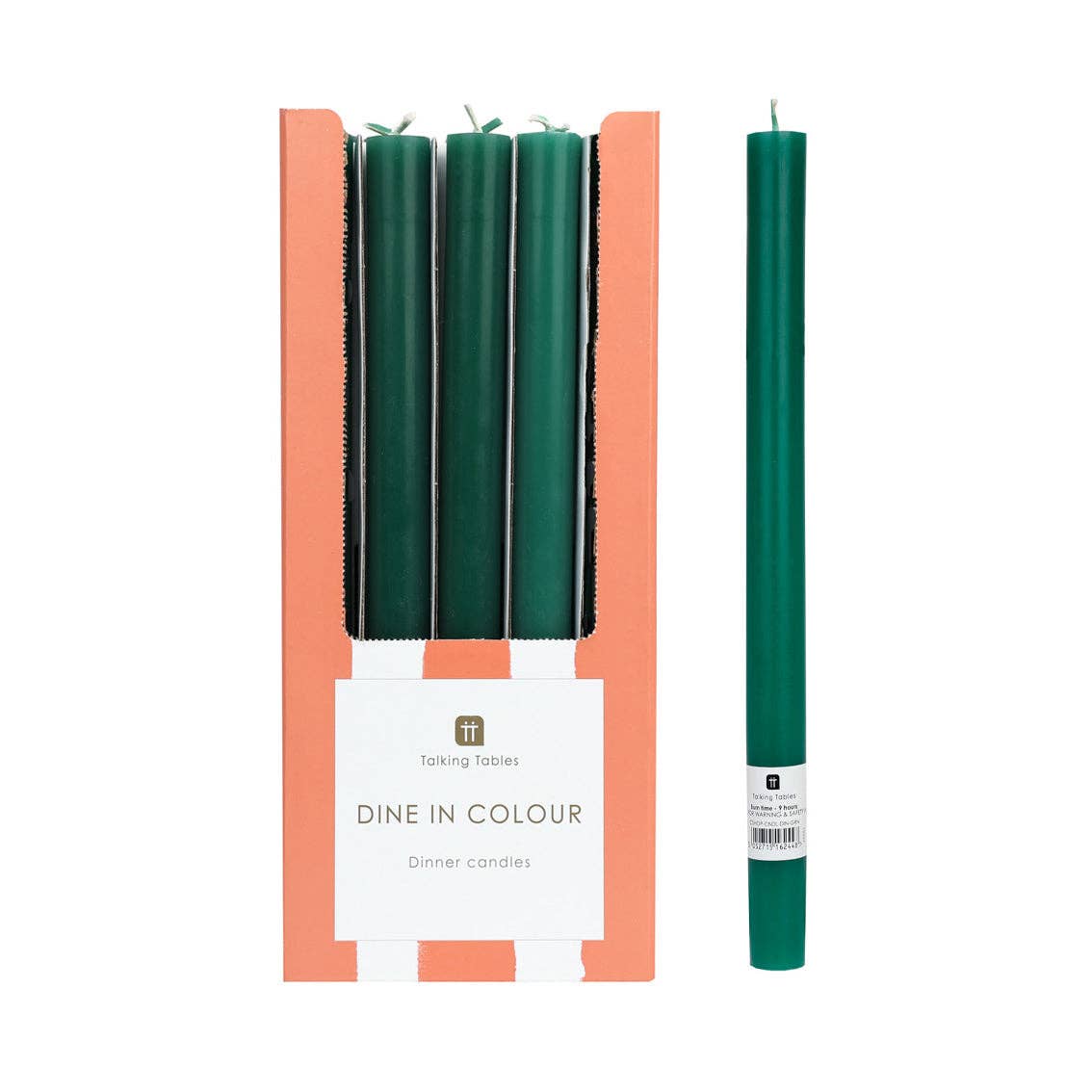 Talking Tables USA - Green Taper Candles | 25 Candles | POS Unit | Christmas |