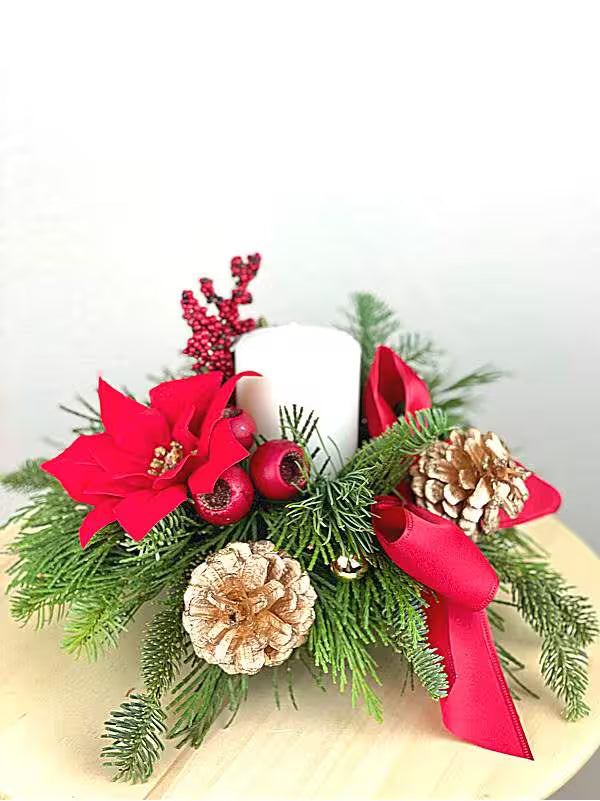 Holiday Candle Holder Centerpiece