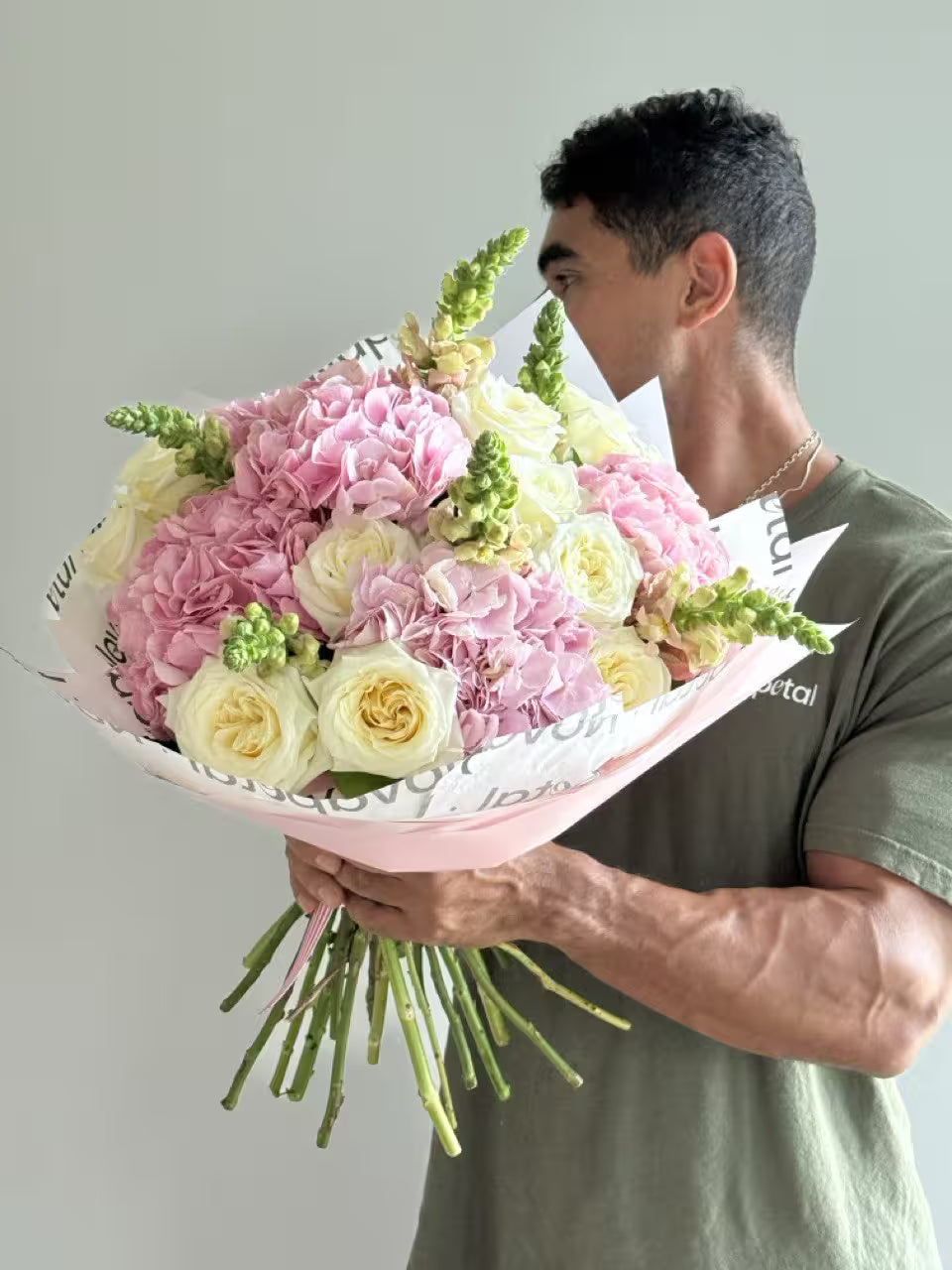 Blush Cloud™ Bouquet – Luxury Pink Hydrangea and Rose bouquet
