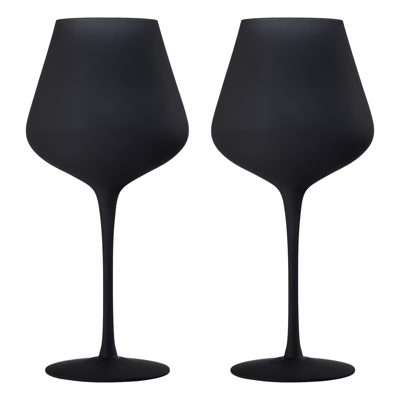 The Wine Savant / Khen Glassware - Matte Black Crystal Wine Glass - Set of 2