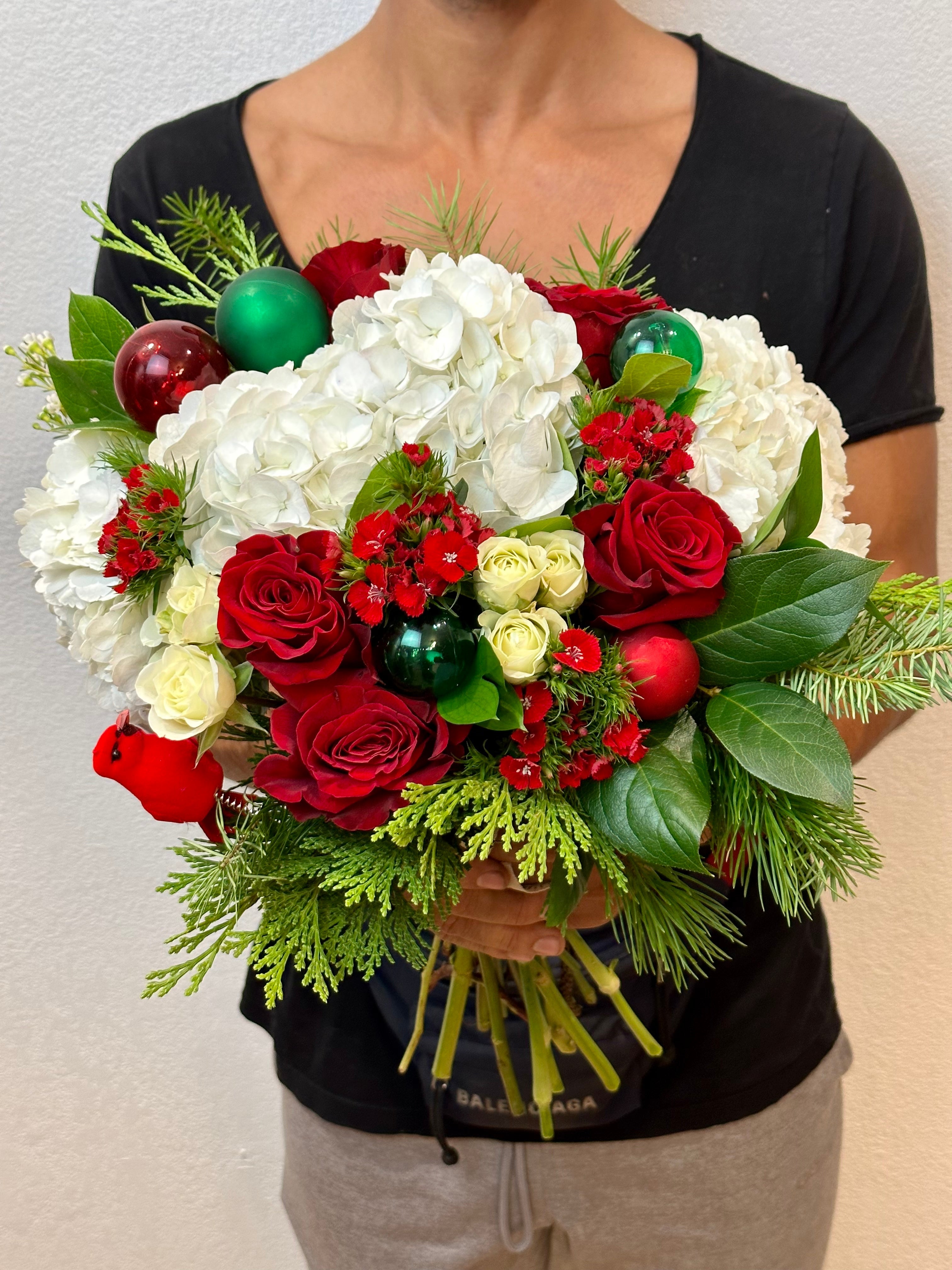 Christmas in Rome Holiday hand tight bouquet