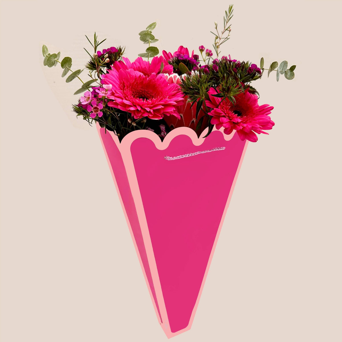 The Social Type - Razzleberry Scallop Bouquet Gift Bag