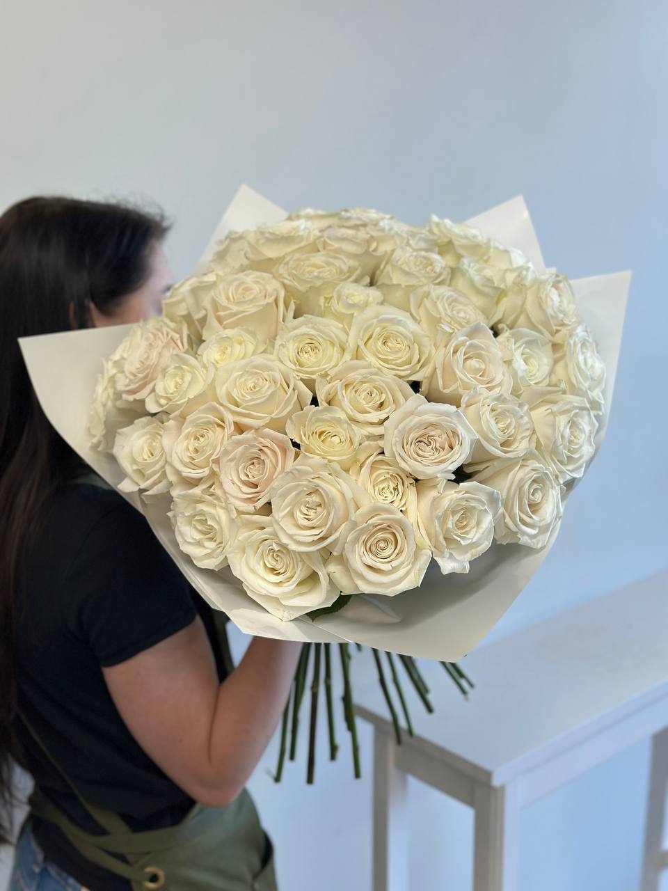 Pure Elegance White Rose Bouquet