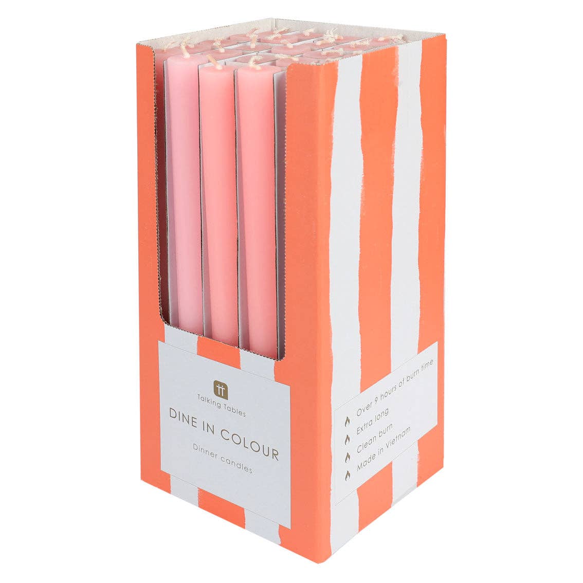Talking Tables USA - Pink Taper Candles | 25 Candles | POS Unit | Wedding |