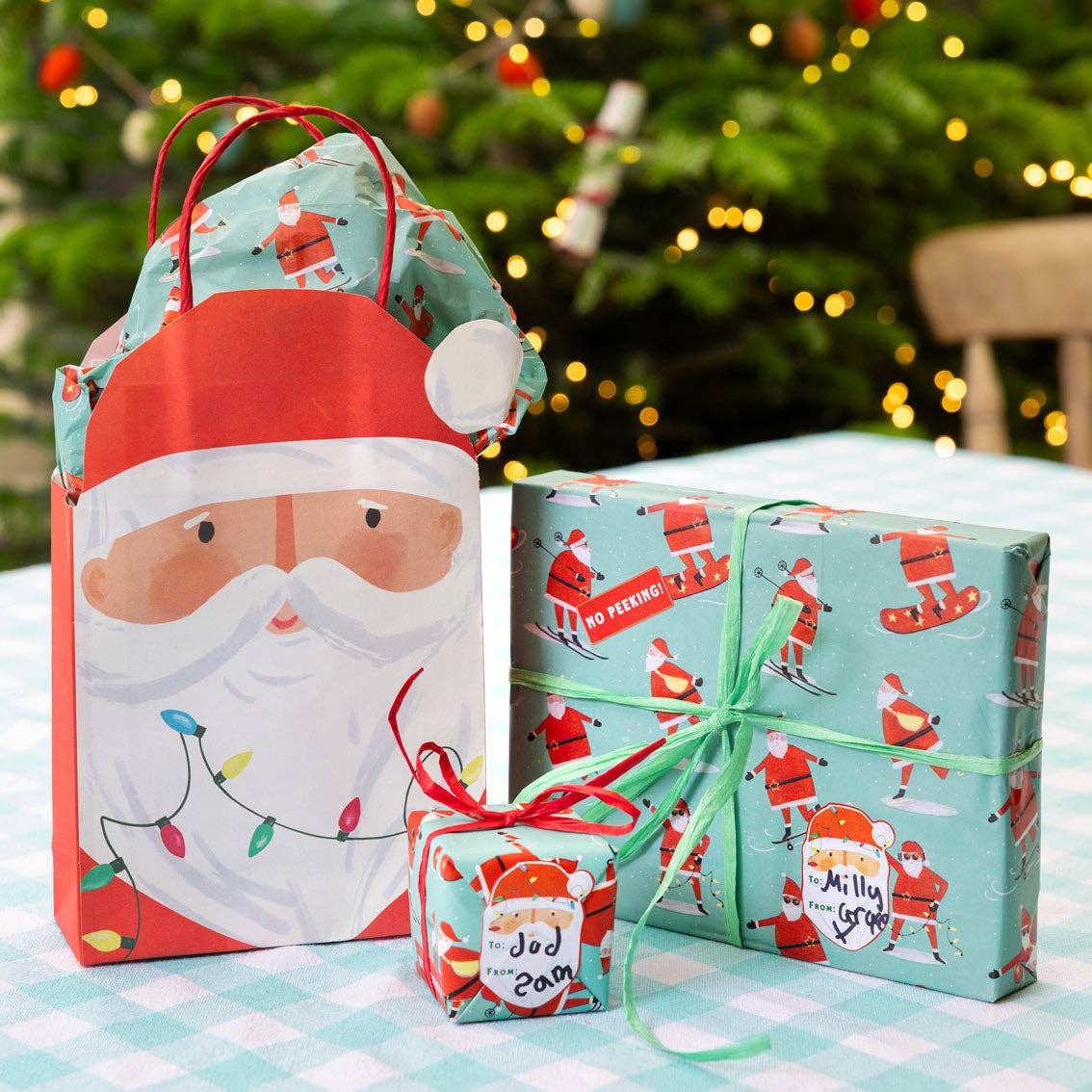 Talking Tables USA - Fun Santa Christmas Paper Gift Bags | 8 Pack |Holiday Decor|