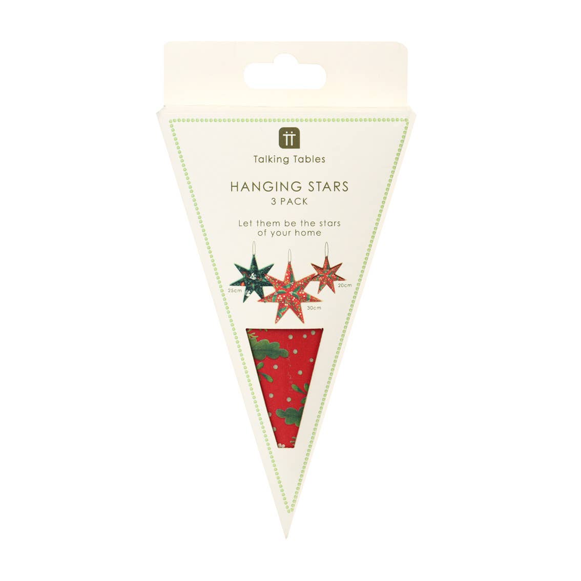 Talking Tables USA - Folklore Paper Stars Christmas Tree Decorations | 3 Pack |