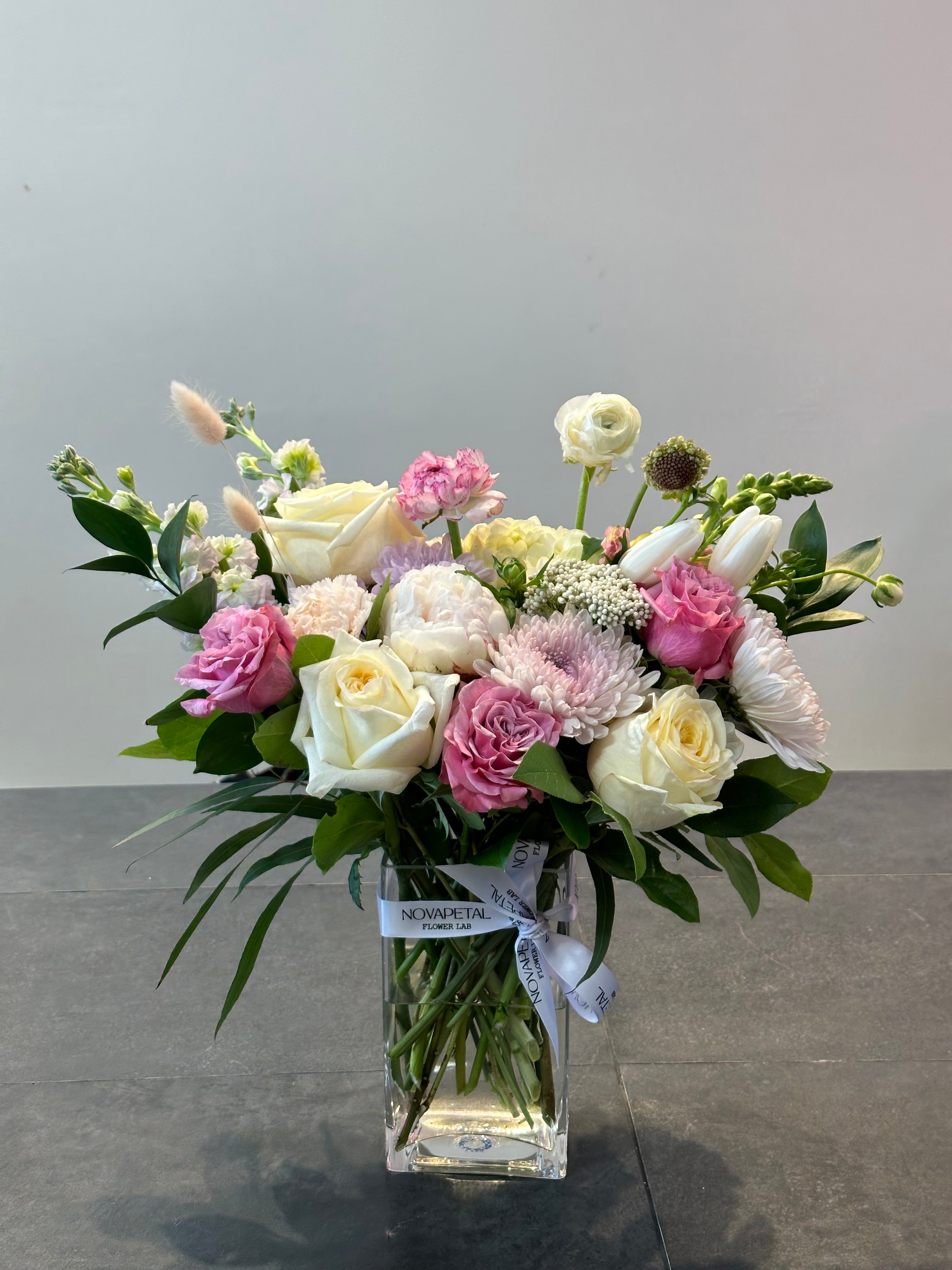 Designer choice deluxe peonies arrangement Mothers Day 2025