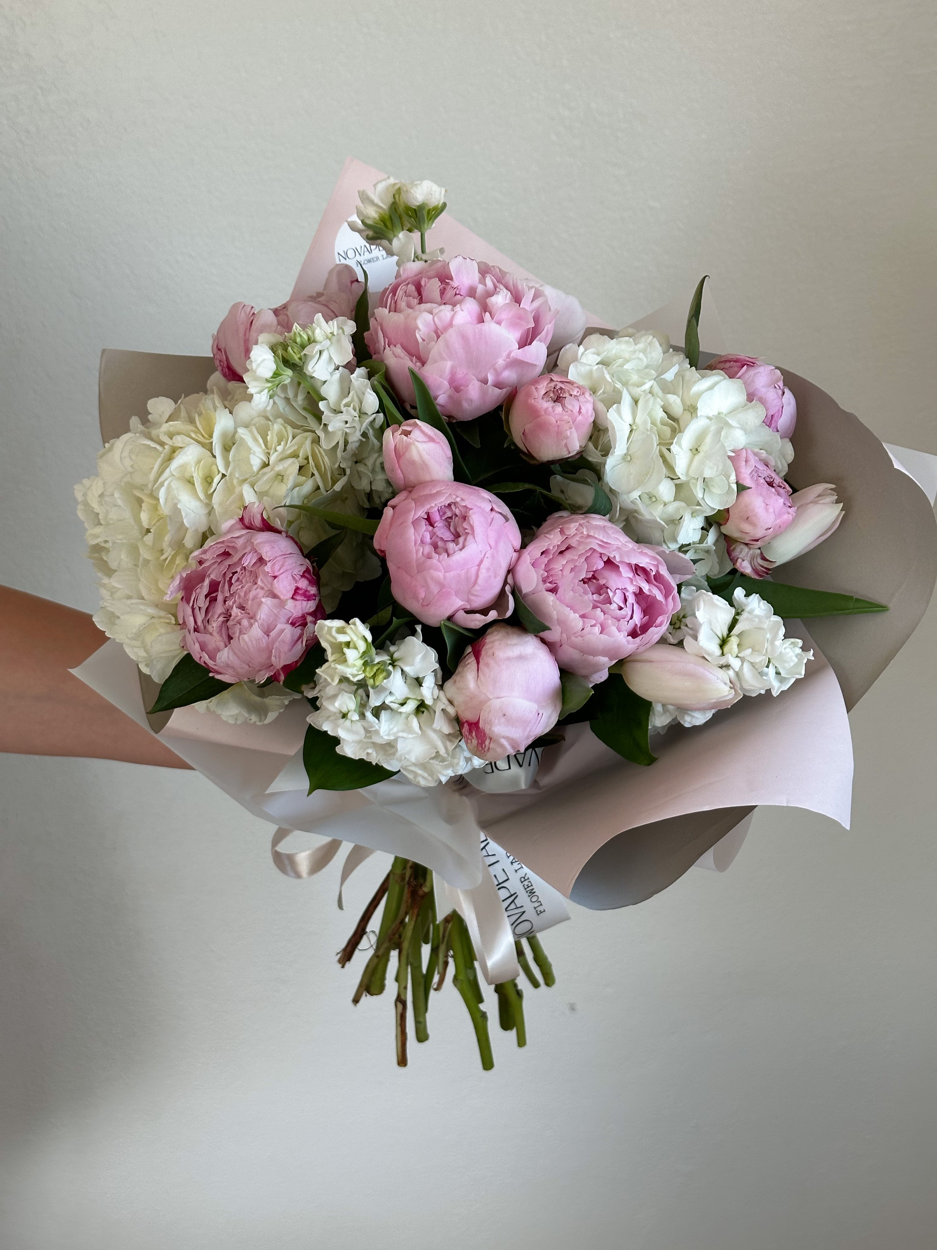 Blush mix Peony and Hydrangea Bouquet