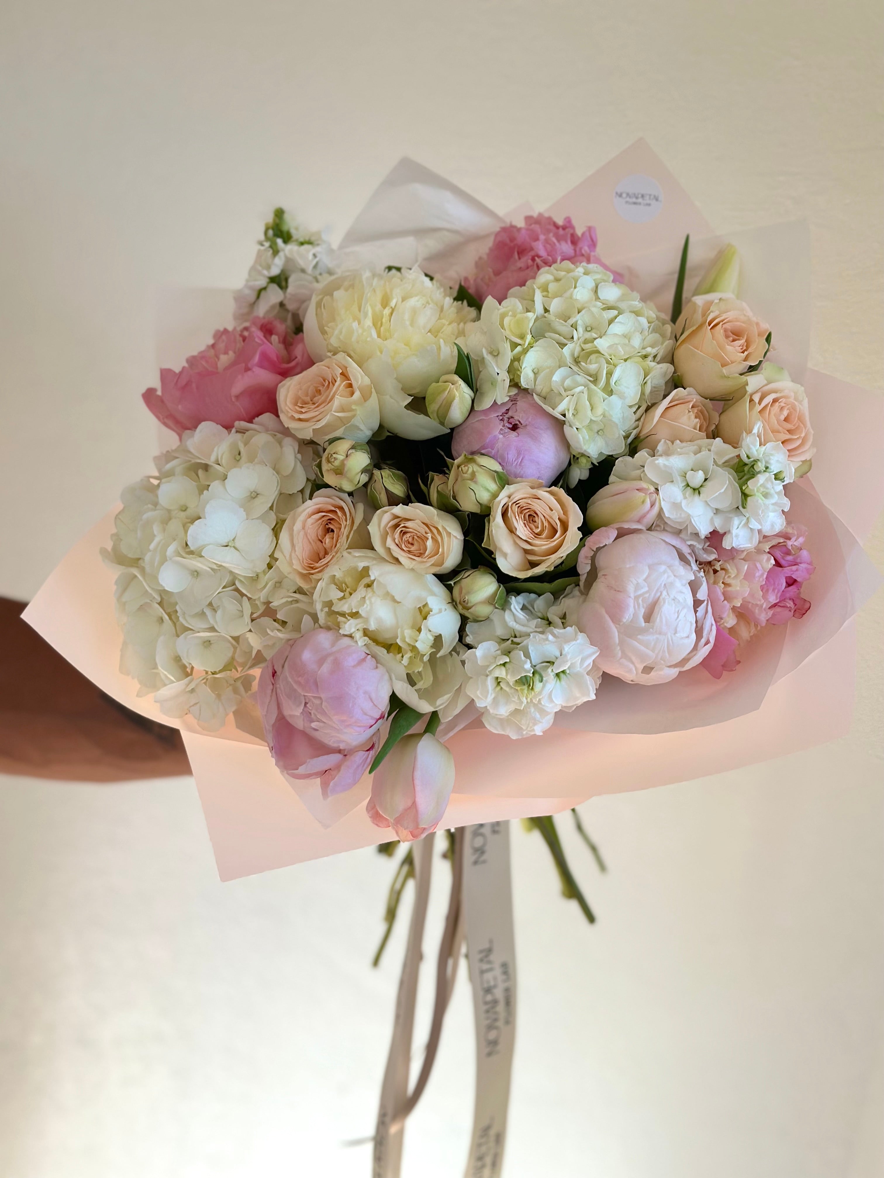 Blush mix Peony and Hydrangea Bouquet