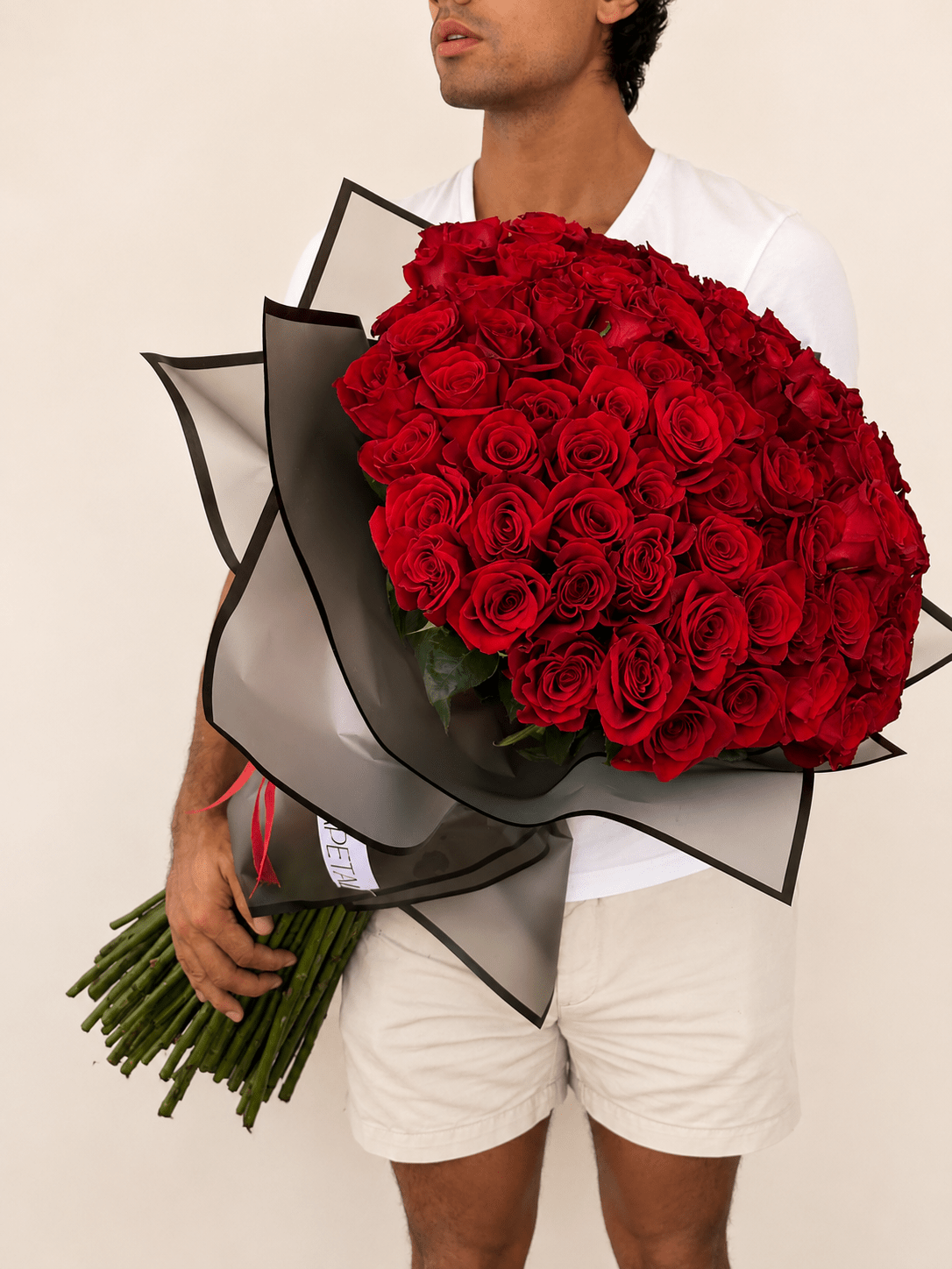 100 + Long stem Red Rose Bouquet 80cm