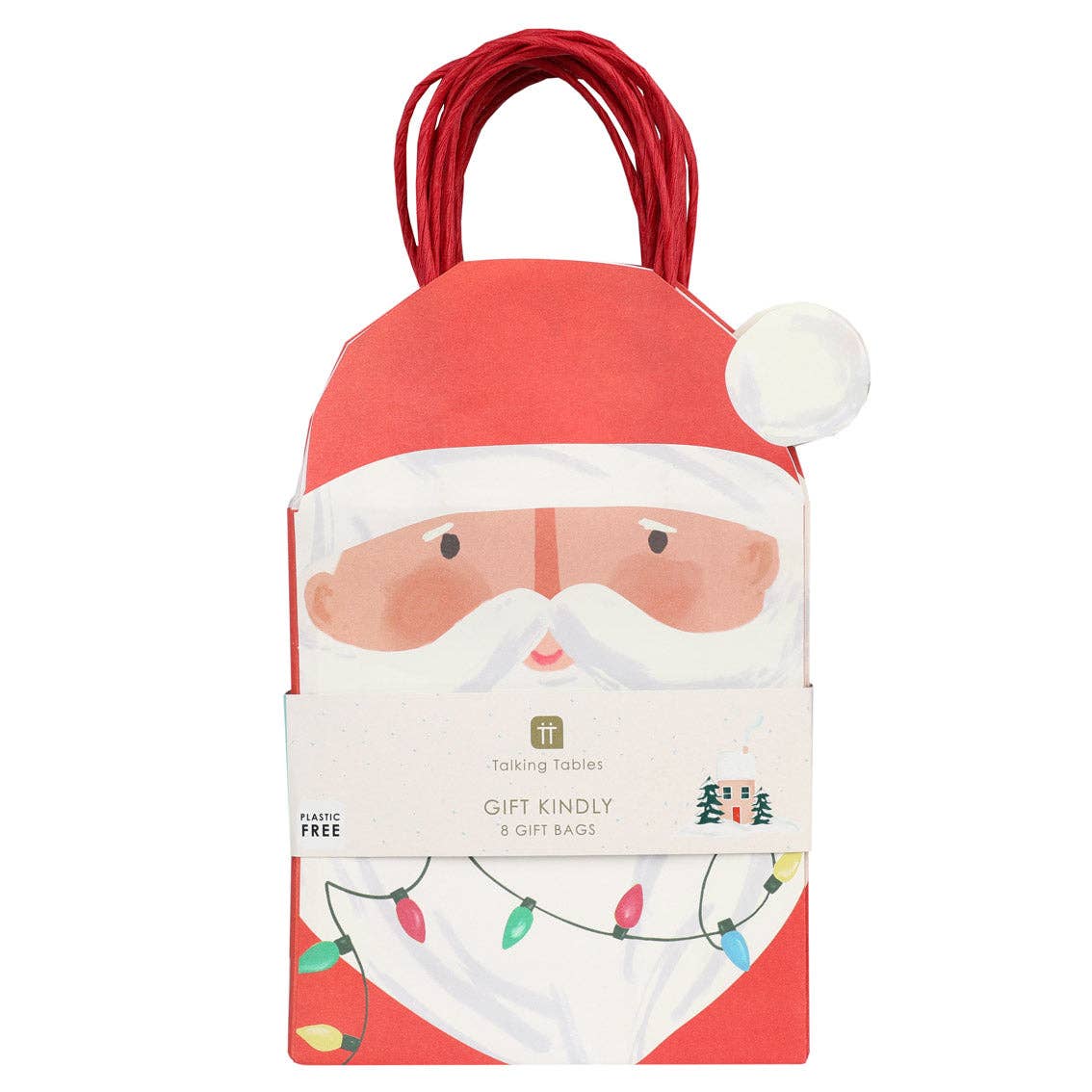 Talking Tables USA - Fun Santa Christmas Paper Gift Bags | 8 Pack |Holiday Decor|