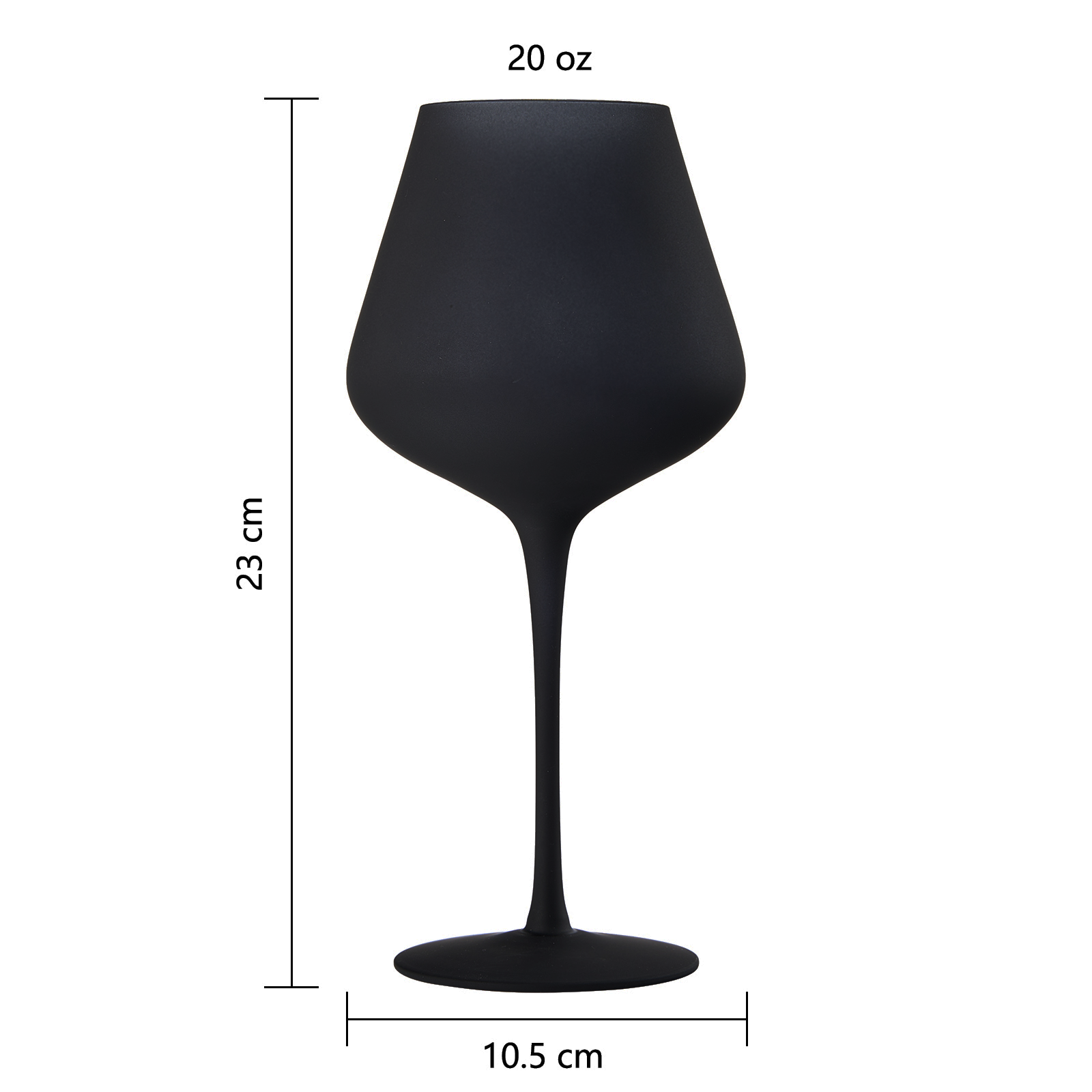 The Wine Savant /  Khen Glassware - Matte Black Crystal Wine Glass - Set of 2