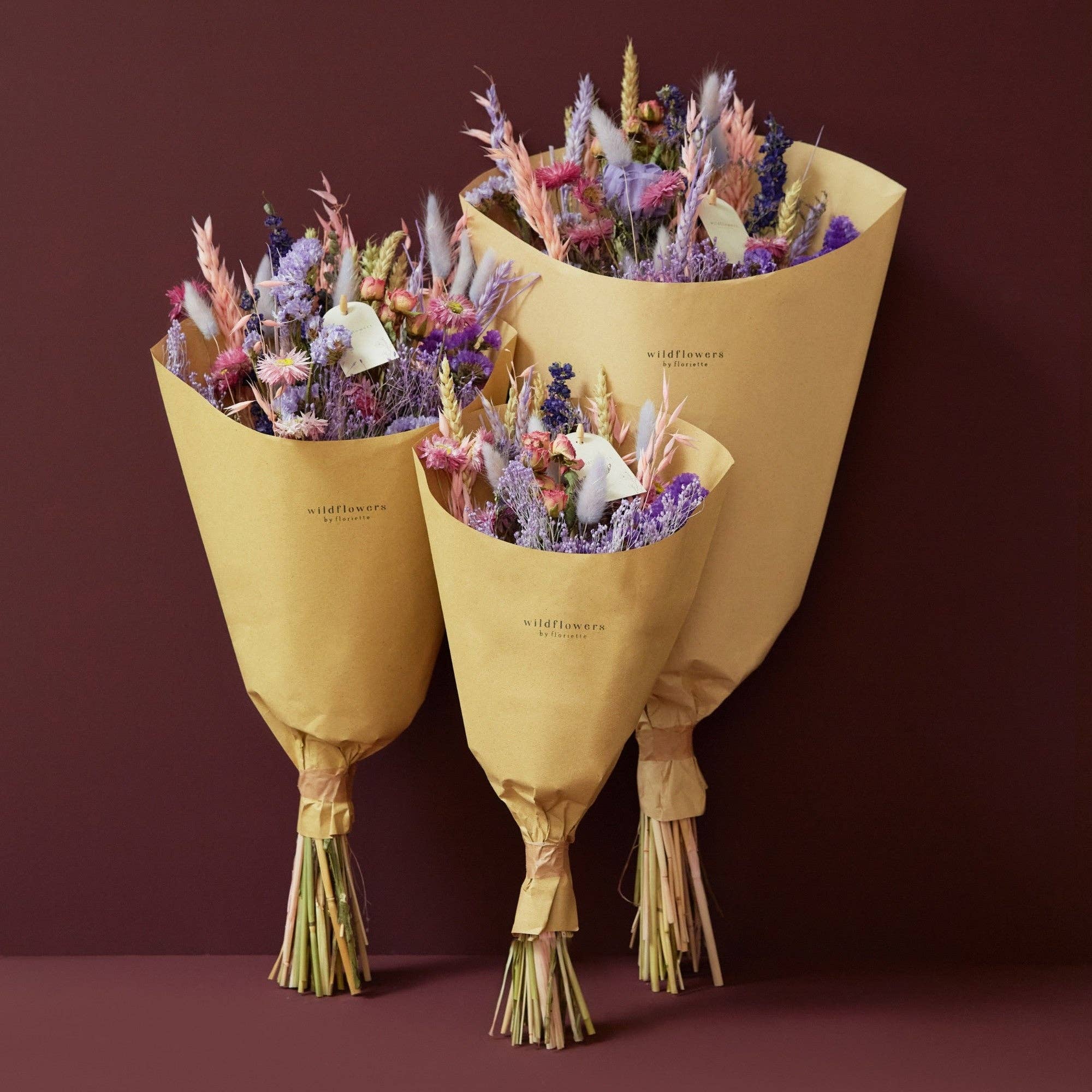 Wildflowers by Floriette - Dried Flowers - Field Bouquet - Purple Glow - Small