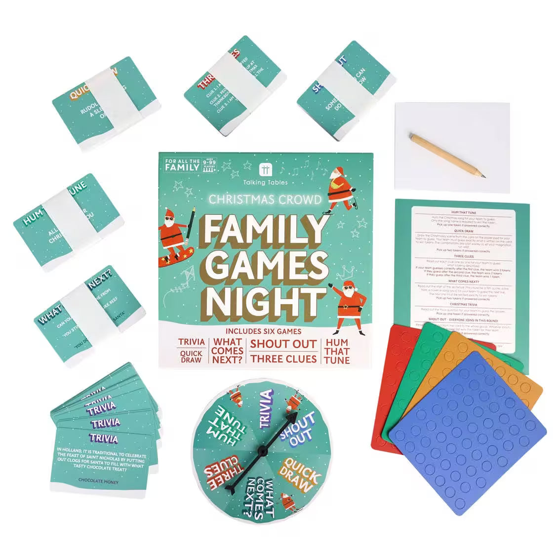 Talking Tables USA - Christmas Family Games Night |  6 Games | Christmas 2025 |