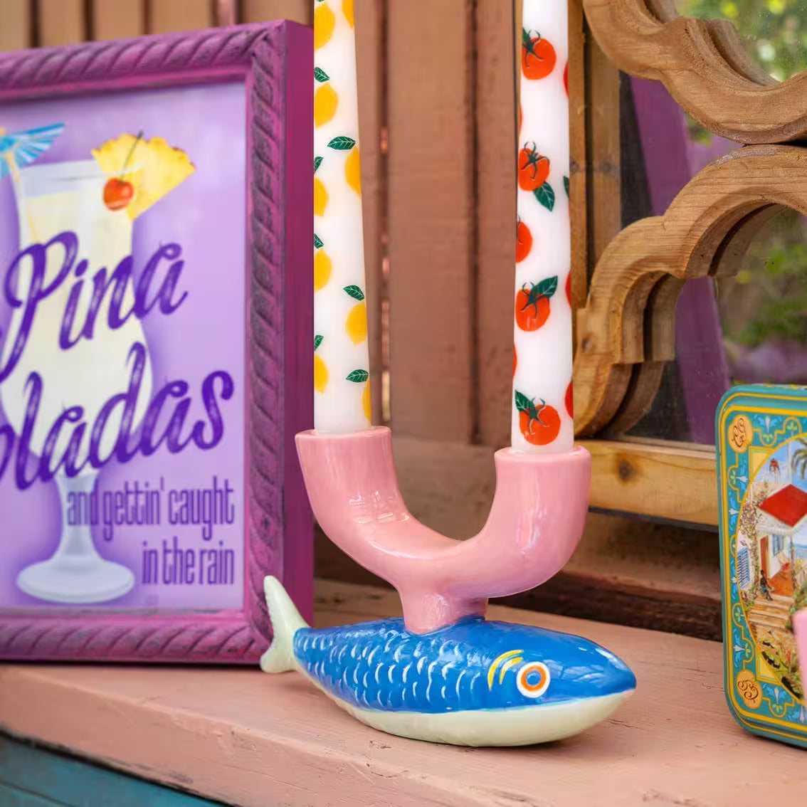 Talking Tables USA - Lemon Taper Dinner Candles | 2 Pack | Summer | Lemon Gifts |