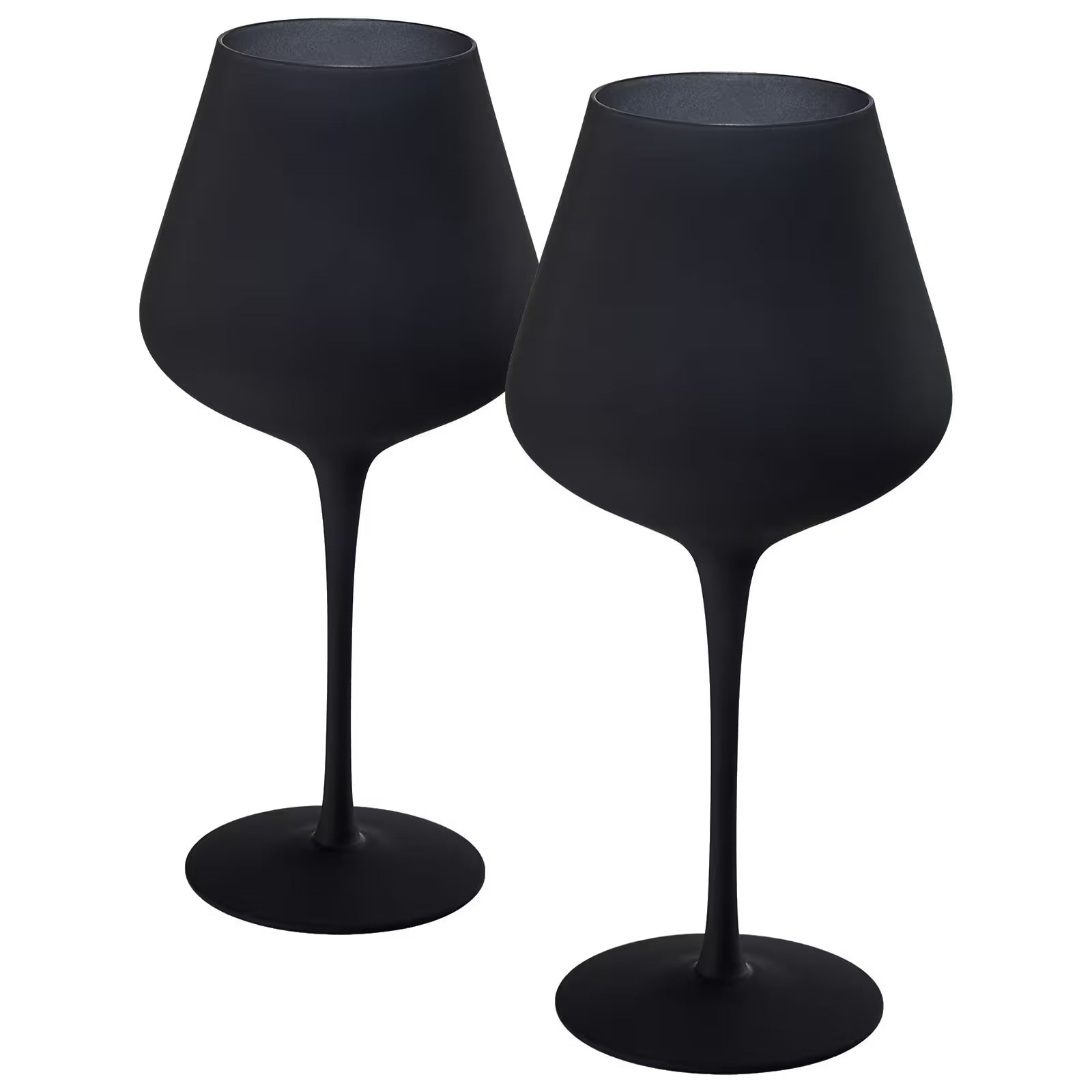 The Wine Savant /  Khen Glassware - Matte Black Crystal Wine Glass - Set of 2
