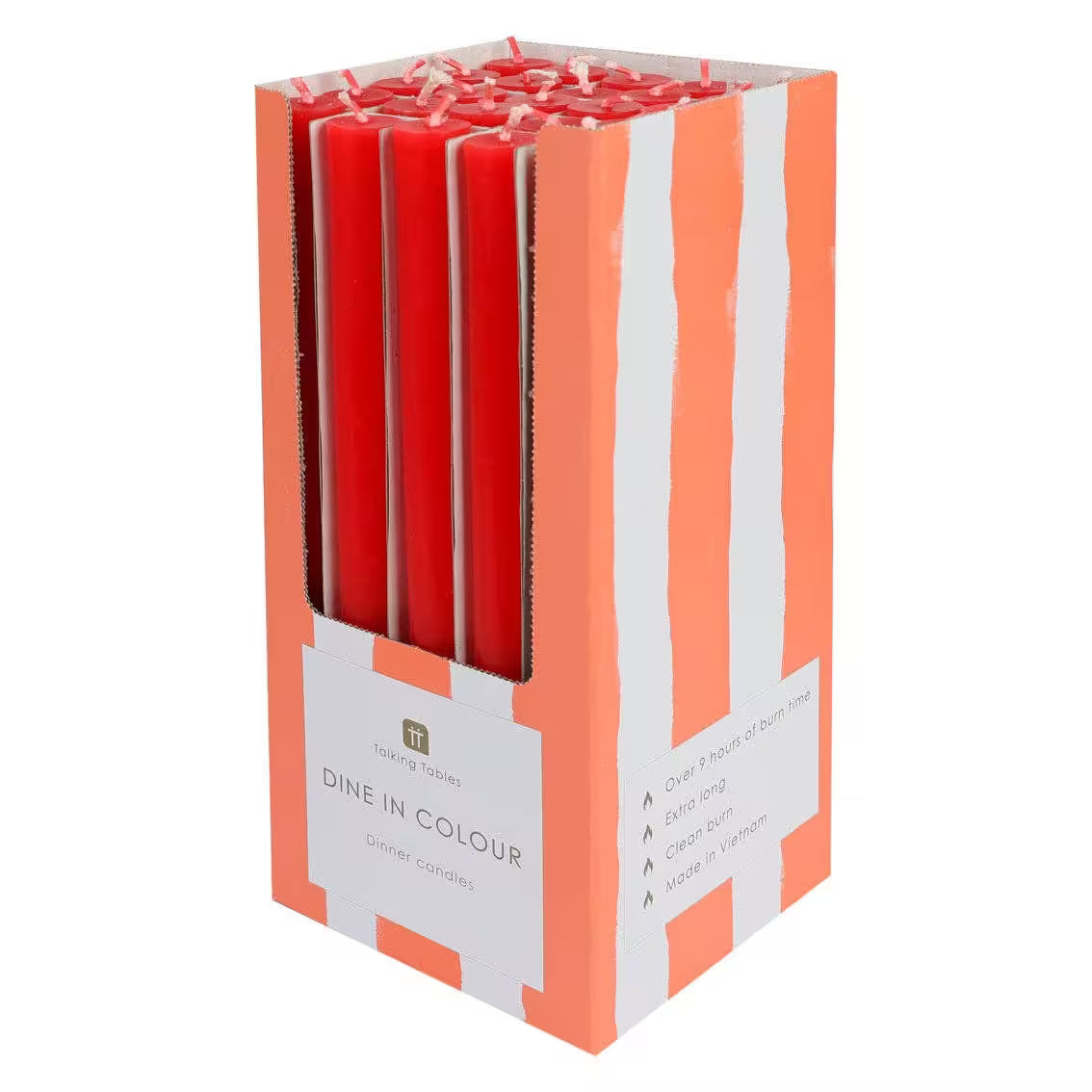 Talking Tables USA - Red Taper Candles | 25 Candles | POS Unit | Christmas |