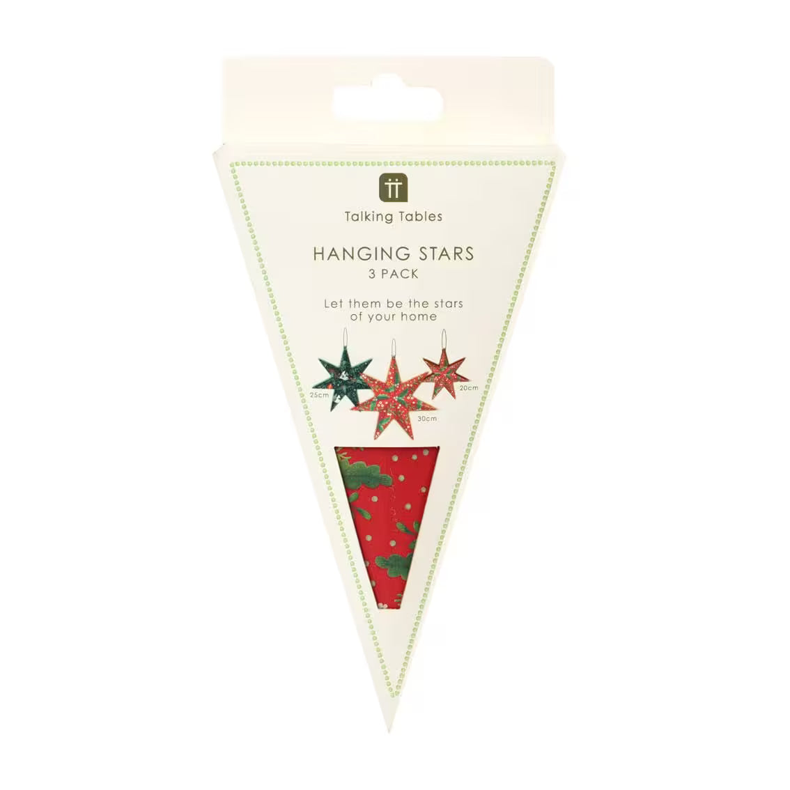 Talking Tables USA - Folklore Paper Stars Christmas Tree Decorations | 3 Pack |